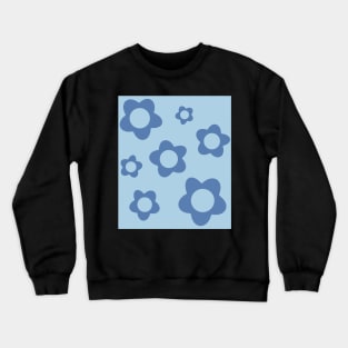 pattern flower aesthetic blue Crewneck Sweatshirt